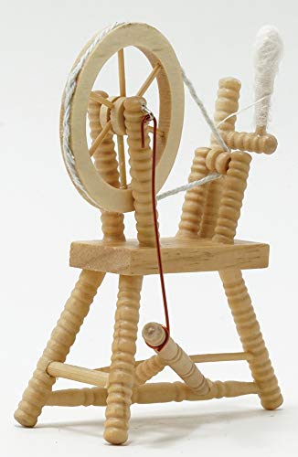 Classics by Handley Dollhouse Miniature Spinning Wheel, Unfinished - Image 3