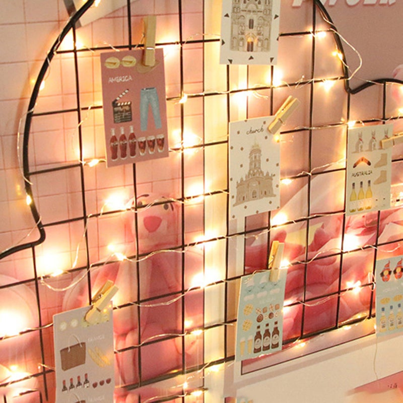 3.0M 30 Lights String Light + 30 Wood Clips DIY Photo Clip Fairy Light Room Decoration - Image 2