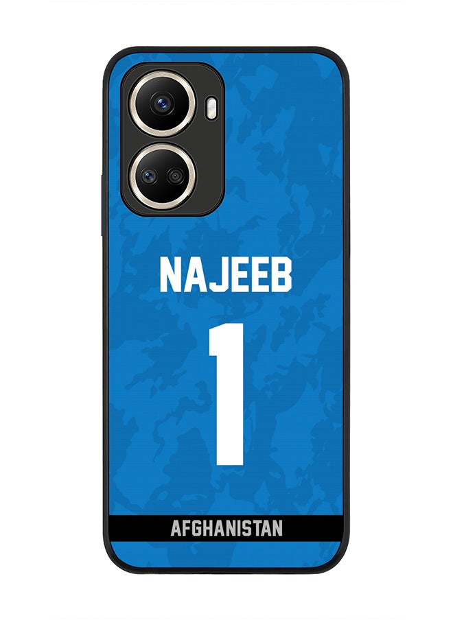 Stylizedd - Rugged Black Edge Case for Huawei nova 10 SE, Slim fit Soft Case Flexible Rubber Edges Thin Cover - Player Name - Najibullah Zadran, Jersey Number- 1 - Image 1