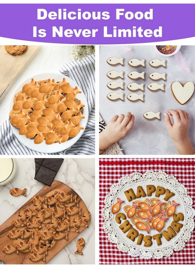PalkSky Palksky Gold Fish Crackers Cookie Cutter, 25Pcs Mini Fish Biscuit Cutter, Gold Fish Cutter for Crackers, Plastic Tiny Treats Baking Mold For Fish Shaped Foods  - Image 4