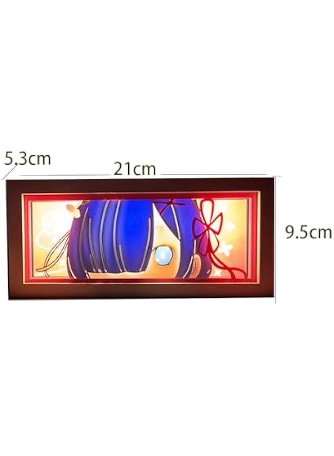 صندوق إضاءة ورقية متقطع أنيمي ريمي، مصباح نحت ورقي، صندوق ظل ثلاثي الأبعاد، إطار مصباح LED ليلي، مصباح ليلي يتغير بألوان 16، ديكور غرفة نوم، هدايا كريسماس - Image 3