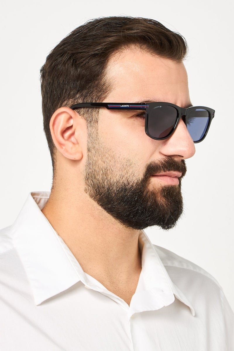 LACOSTE Men L995S Square Sunglasses, Black - Image 5