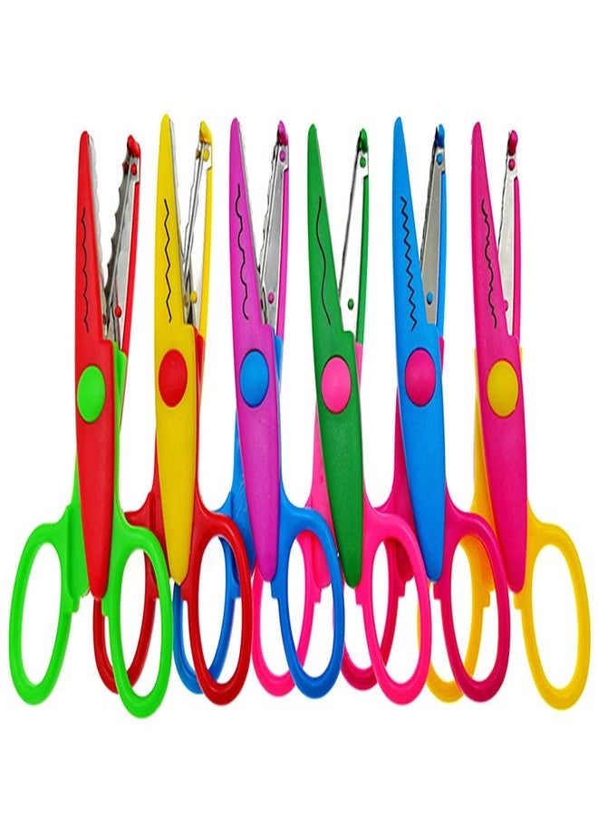 Kinteshun Lacework Wavy Paper Edger Scissors Pinking Shears Set for Handcraft Works(6pcs,Different Cutting Effects) - Image 1