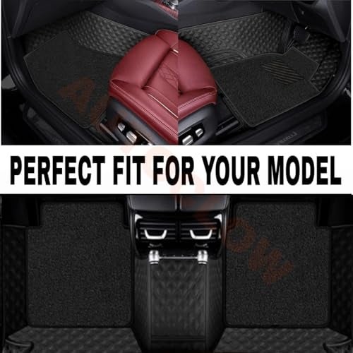 AutoClow Premium 7D Car Mat Full Set for Volkswagen Polo Manual || Luxury Leather Dual-Stitch Full Set 7D Car Floor Mat || 100% Waterproof || Color : Black-Black(Design-1) - Image 3