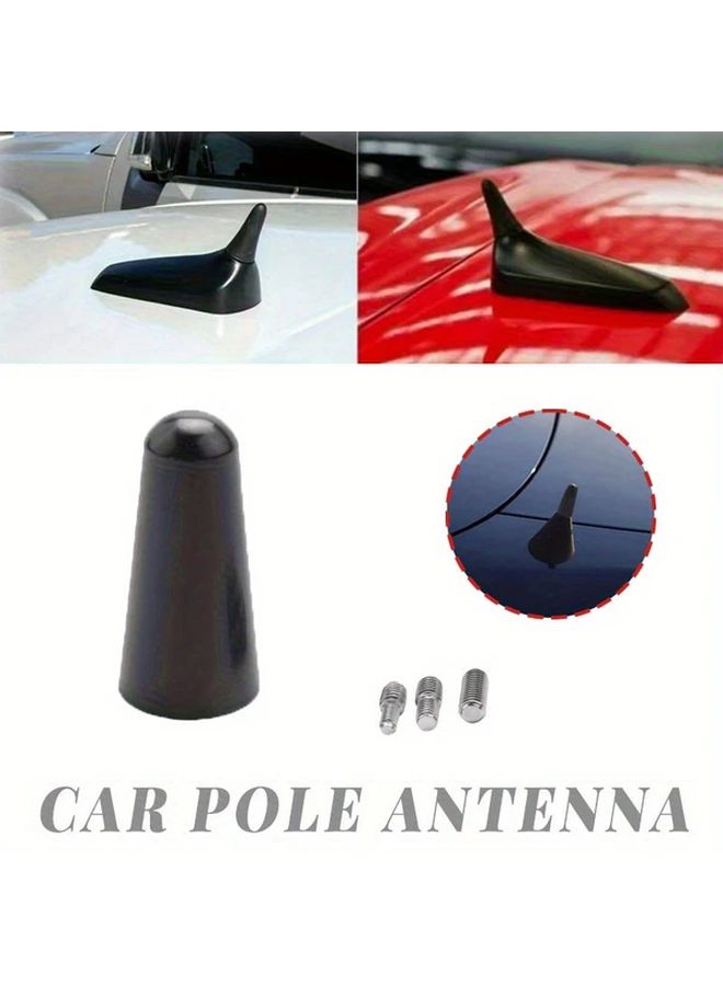 Black Short Roof Car Antenna Topper with Enhanced Signal Easy Installation Aerodynamic Design - Image 1