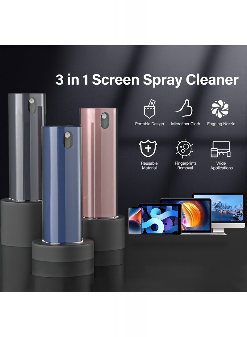 Taimi 3-Pcs All-in-One Touchscreen Cleaner, Spray and Built-in Microfiber Cloth with Clear Protective Case, Screen Cleaner for All Phones, Laptop and Tablet - Black  - Image 2