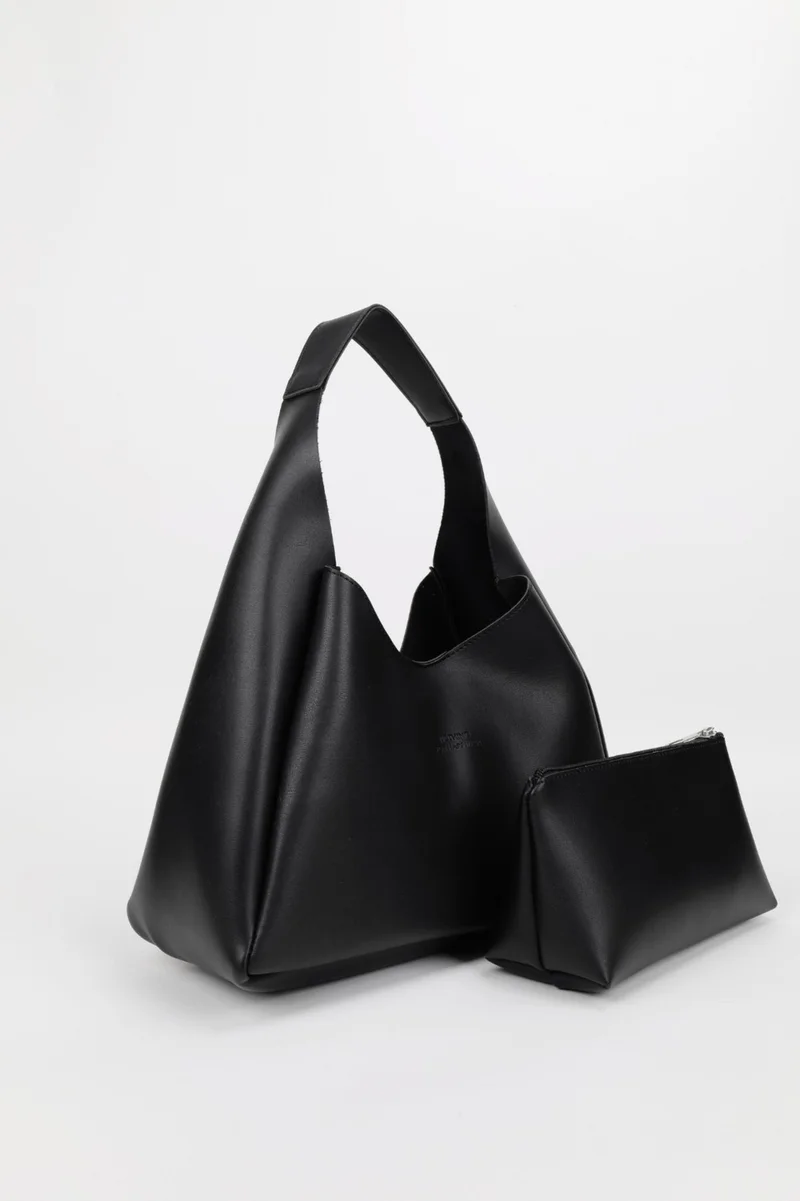 Nothing Artificial Leather Hand and Shoulder Bag with Wide Interior Compartment E:33 L:15 W:10 cm