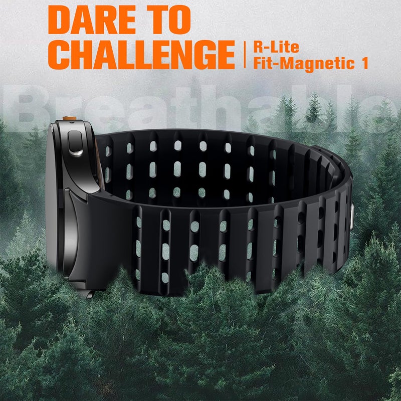 Bandletic Magnetic Silicone Band Compatible with Samsung Galaxy Watch 7 6 5 4 FE 40mm 44mm/for Galaxy Watch 6 4 Classic 43mm 47mm 42mm 46mm/Watch 5 Pro 45mm, 20mm No Gap Strap for Men Women, Black - Image 2
