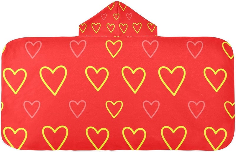 xigua Heart Kids Hooded Bath Towel, Ultra Absorbent Beach Towel Wrap with Hood for Babies, Toddlers, Kids, Soft Kids' Shower Towels for Boys Girls Swim, 50 x 23.5 Inch - Image 1