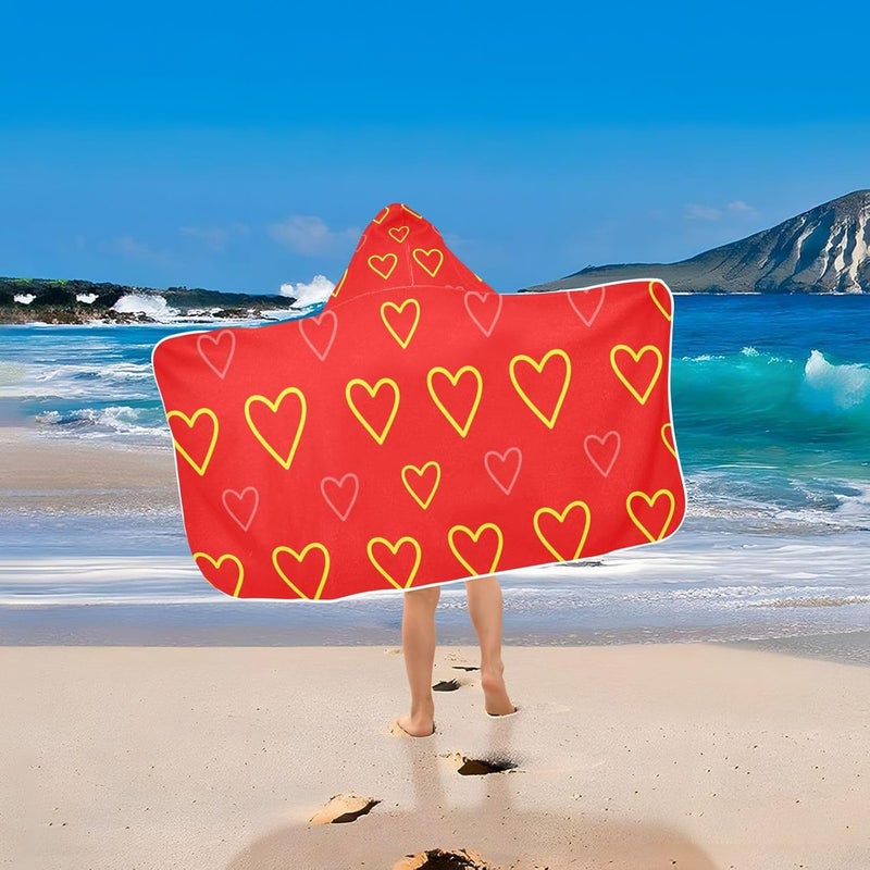 xigua Heart Kids Hooded Bath Towel, Ultra Absorbent Beach Towel Wrap with Hood for Babies, Toddlers, Kids, Soft Kids' Shower Towels for Boys Girls Swim, 50 x 23.5 Inch - Image 5