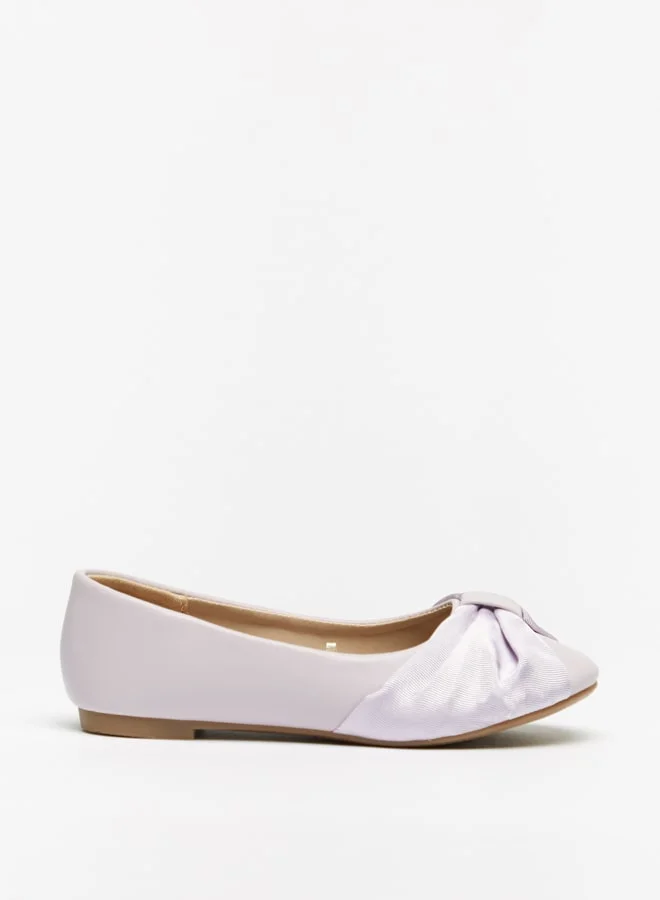 Flora Bella By Shoexpress Girls Bow Accented Slip-On Ballerina Shoes