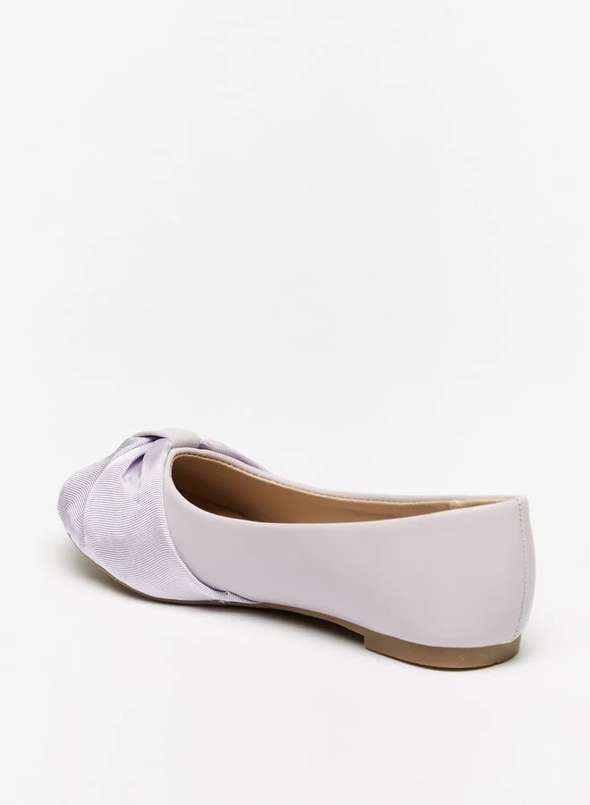 Flora Bella By Shoexpress Girls Bow Accented Slip-On Ballerina Shoes