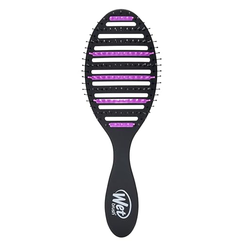 Wet Brush Refresh and Extend Speed Dry Black Detangling Hair Brush -Vented Design and Ultra Soft HeatFlex Bristles Are Blow Dry Safe -Removes Dirt Excess Oils and Impurities-Charcoal Infused Bristles - Image 1