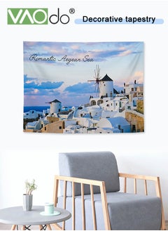 VAOdo Snow Town Tapestry Short Plush Simple Home Decoration Wall Hanging Natural Scenery Live Broadcast Photo Background Free Installation Package 150 * 130CM  - Image 4