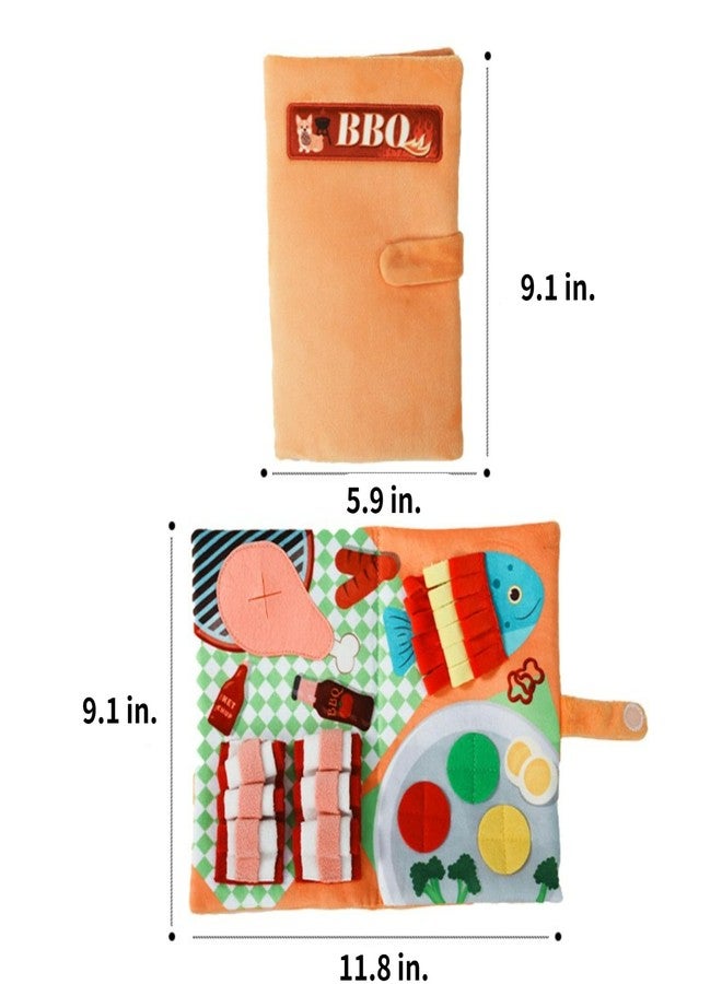 Layheld Dog Toy Snuffle Sound Book Series Menu Card Animal Tails Themes Slow Feeding Soft Interactive Pet Toy Dog Accessories Gift Choice for Christmas (BBQ menu) - Image 3