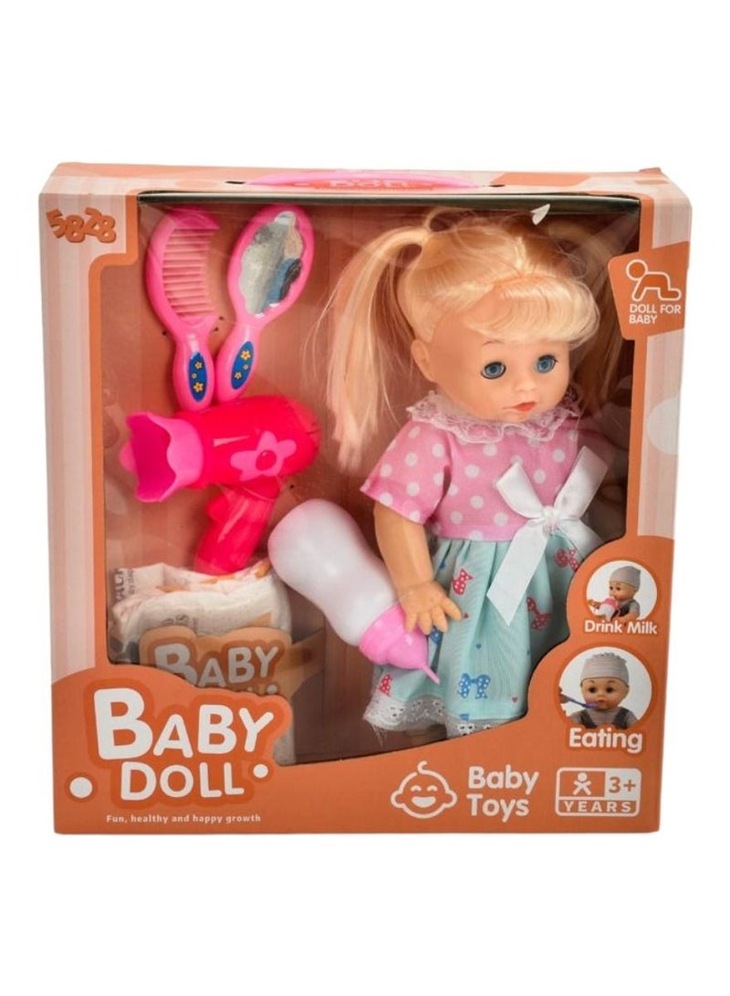 Eating And Drinking Baby Doll Playset With Accessories