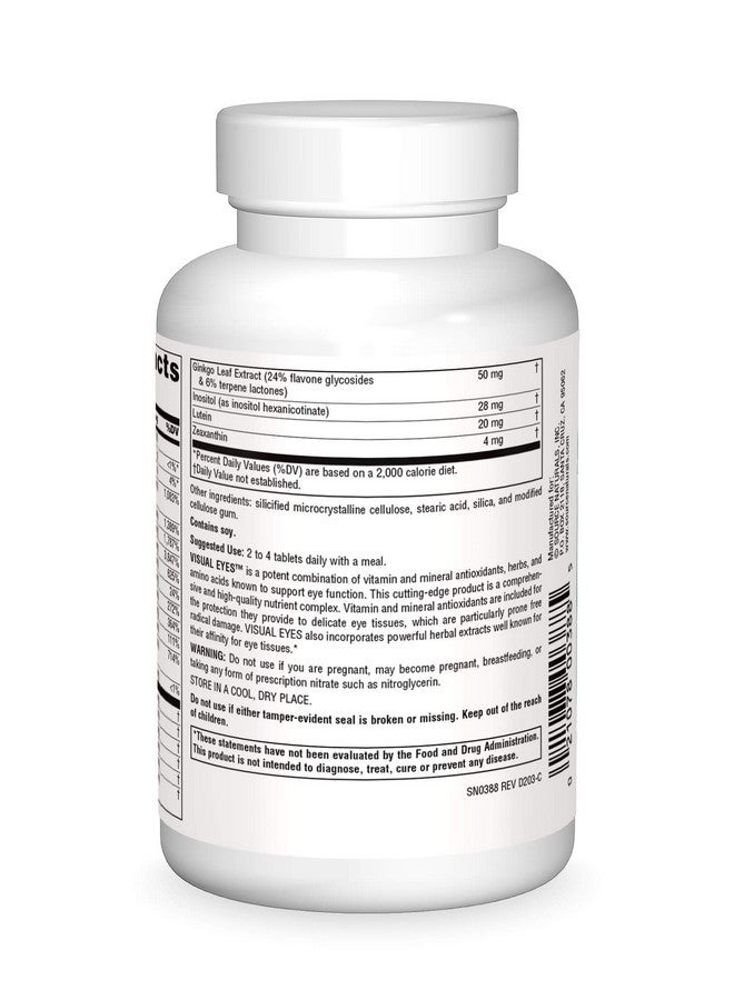 Source Naturals Visual Eyes Dietary Supplement Multi Nutrient Complex With Bilberry Extract Lipoic Acid And Lutein 90 Tablets - Image 3