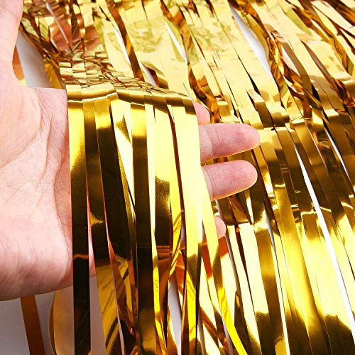 Flyloons Black Gold Happy Birthday Decoration items, Set of Happy Birthday Banner, Golden Foil Curtain, Golden Balloons, Black Balloons, Balloon Pump, Arch Tape for Husband Boys Girls - Image 4