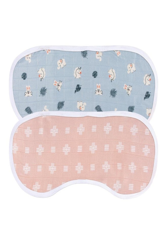 Mush Super Soft 100% Bamboo Terry Washcloth/Reusable Baby Wipes/Baby Towel for New Born || 500 GSM || Absorbent, Anti-Microbial, Sensitive Skin Friendly. (2, Geo Peach - Rabbit Blue) - Image 1
