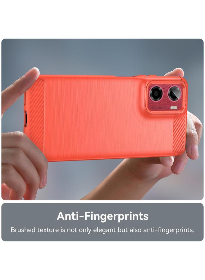 اس-توب جراب لهاتف Motorola Moto E15 مصنوع من ألياف الكربون المصقولة والمصنوعة من مادة TPU - Image 5