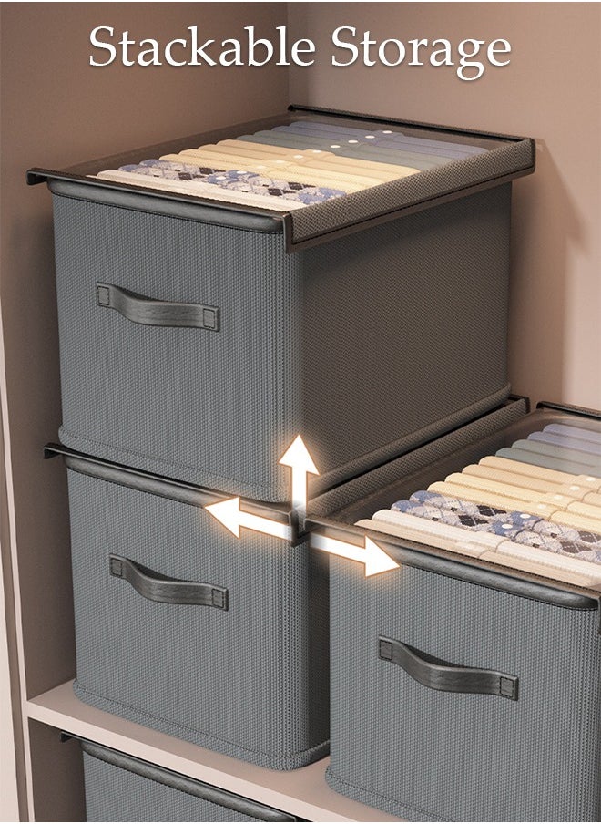 DUNISO 2PCS Wardrobe Clothes Organizer with Portable Handle Dust Cover Large Capacity Closet Storage Organizer for Clothes Jeans Washable Closet Storage Boxes Cube Storage Bin for Home Bedroom Office 25L  - Image 4