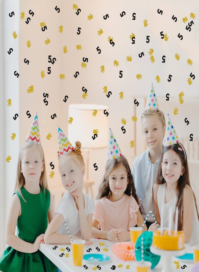 INNORU High Five Confetti Glitter, Palm 5th Birthday Table Decor, Children Boys Girls Birthday, Five Paper Scatter, Five Years Old Party Table Decorations 120pcs - Image 5