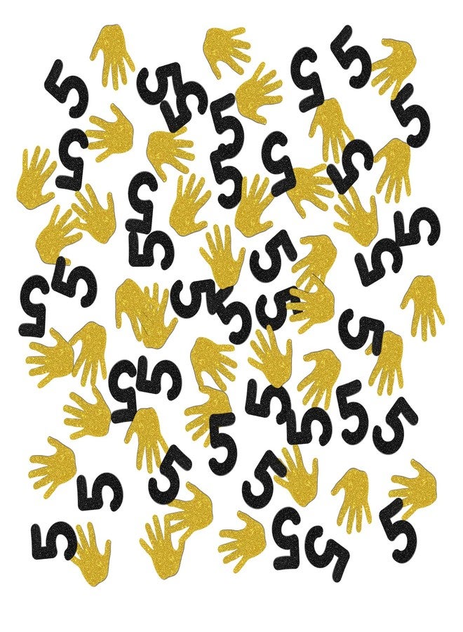 INNORU High Five Confetti Glitter, Palm 5th Birthday Table Decor, Children Boys Girls Birthday, Five Paper Scatter, Five Years Old Party Table Decorations 120pcs - Image 1