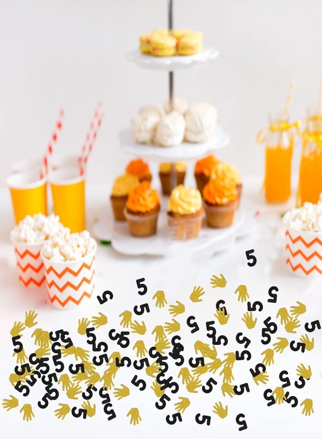 INNORU High Five Confetti Glitter, Palm 5th Birthday Table Decor, Children Boys Girls Birthday, Five Paper Scatter, Five Years Old Party Table Decorations 120pcs - Image 4