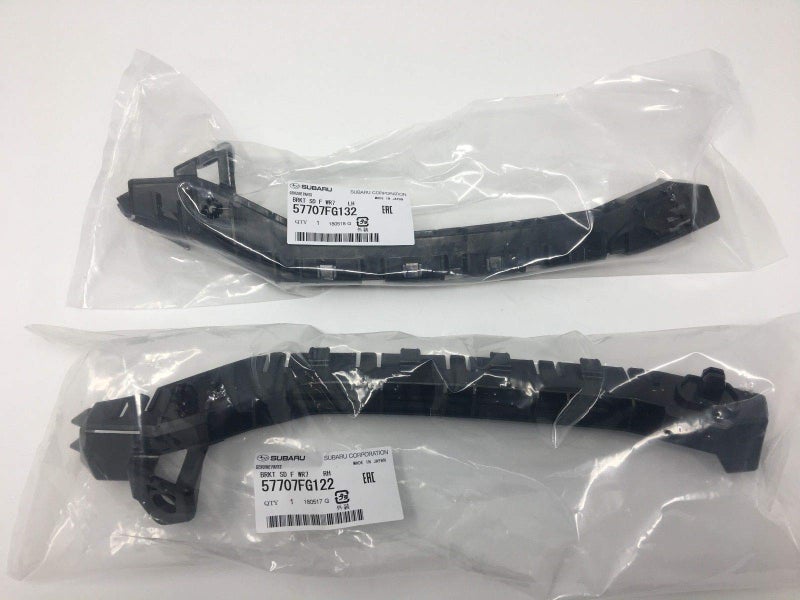 Subaru 20082014 Impreza WRX STi Front Left Right Side Bumper Bracket Set 57707FG122 57707FG132 Genuine OEM