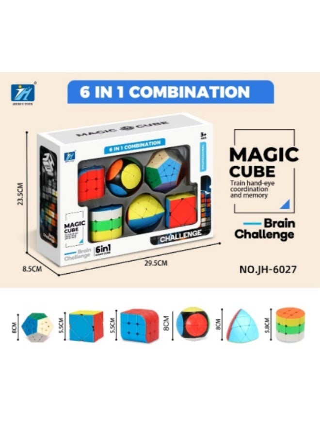 ماجيك كيوب طقم ألغاز مكعبات التحدي السحري 6 في 1 🧩🧠 - مجموعة ألعاب ذكاء لتدريب التنسيق بين اليد والعين والذاكرة - تشمل ميغامنكس، سكيوب، مكعب 3x3، مكعب الكرة، الهرم، والبرميل - مناسب من 3 سنوات فما فوق - هدية مثالية للأطفال والكبار - Image 3