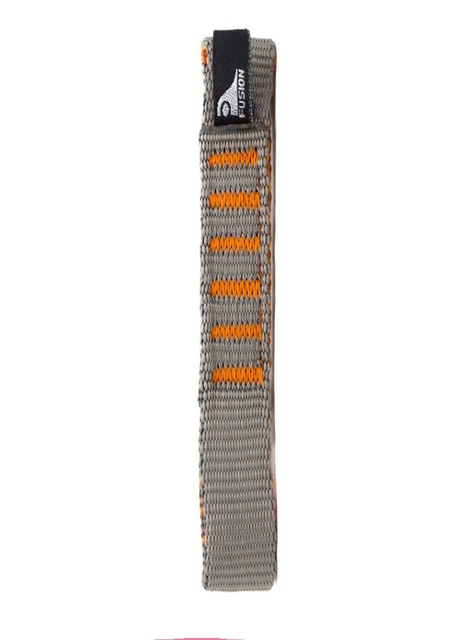 Fusion Climb ProGlide Quickdraw Runner - 5000 lb Tested Stitched Loop Nylon Webbing 11cm x 1.9cm - Gray/Orange - Image 3