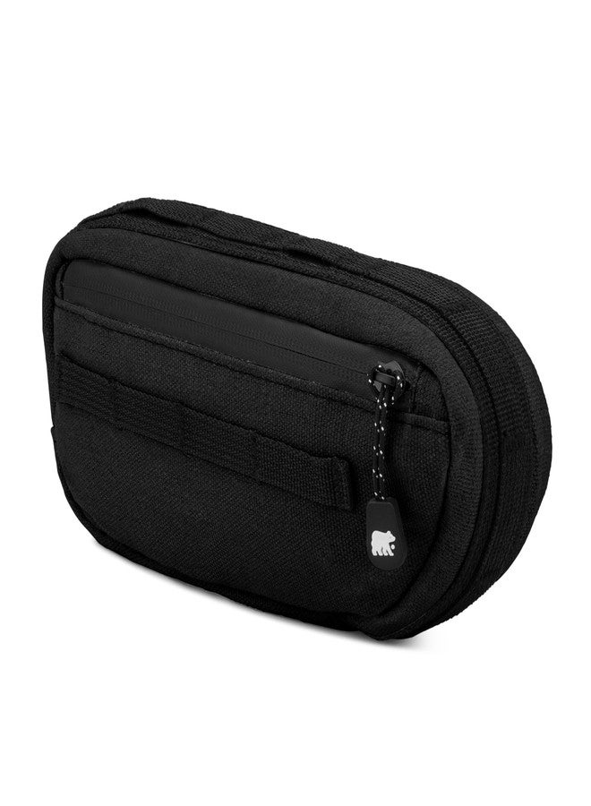 Oso Supply Co Waxed Canvas Frame Bag – Waterproof Zippers, Dual Storage Compartments, Adjustable Straps – Fits All Frame Sizes, Perfect for Cycling, Commuting, and Adventure Rides (Black) - Image 2