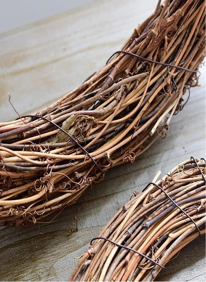 UtySty 2 Pack Natural Grapevine Wreath Set Hand-Woven Vine Branch Rustic Wreaths for Front Door Eucalyptus Wreath Outdoor DIY Craft Christmas Wall Hanging Indoor Porch Window Farmhouse Green Decor - Image 4