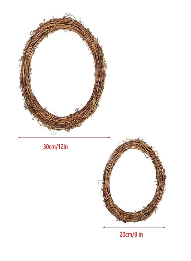UtySty 2 Pack Natural Grapevine Wreath Set Hand-Woven Vine Branch Rustic Wreaths for Front Door Eucalyptus Wreath Outdoor DIY Craft Christmas Wall Hanging Indoor Porch Window Farmhouse Green Decor - Image 2
