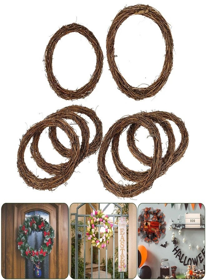 UtySty 2 Pack Natural Grapevine Wreath Set Hand-Woven Vine Branch Rustic Wreaths for Front Door Eucalyptus Wreath Outdoor DIY Craft Christmas Wall Hanging Indoor Porch Window Farmhouse Green Decor - Image 5