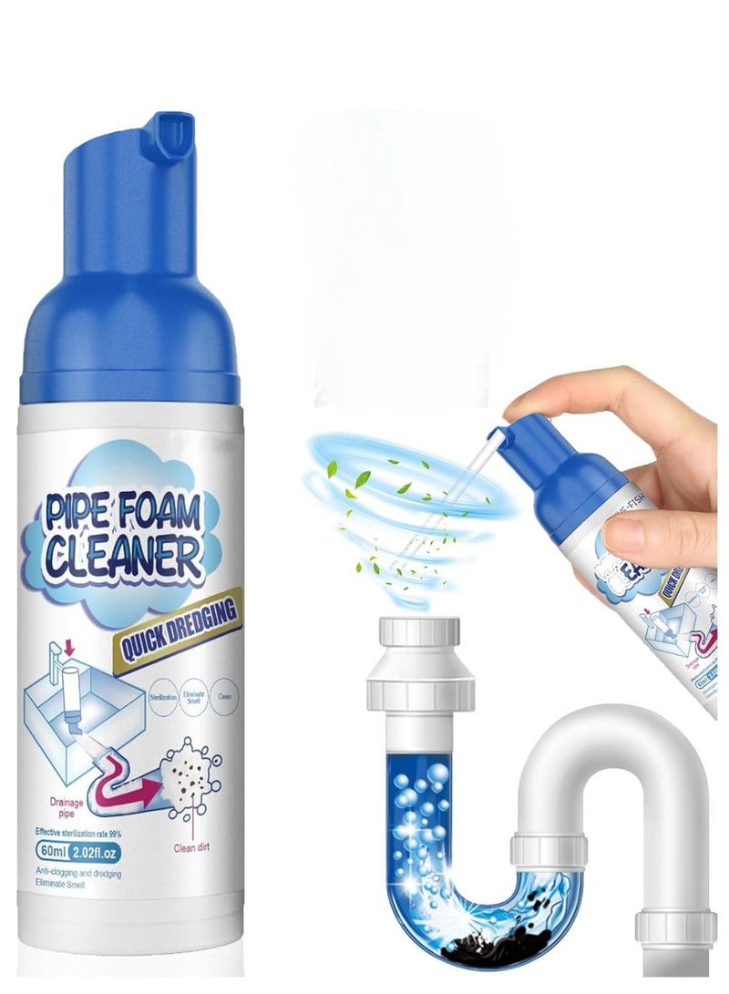 Drain Foam Cleaner - Japanese Pipe Dredge Deodorant Foam Cleaner, Liquid Hair Clog Remover for Shower, Kitchen, Sink, and Tub - Quick Foaming Toilet Cleaner for Odor-Free Drains" - Image 1
