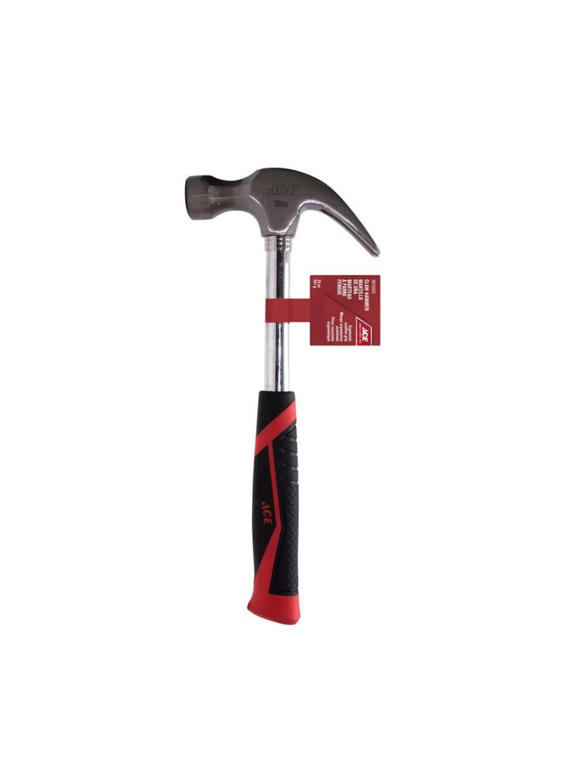 ACE Carbon Steel Claw Hammer WSteel Handle 567g 