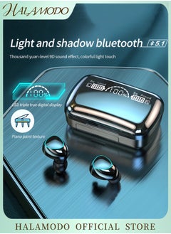 M10 Wireless Earbuds Bluetooth 5.1 TWS Full Touch Control Headphones with Built-in Mic Fast Stable & Auto Connection Smart LED Headset with Immersive Sound Quality