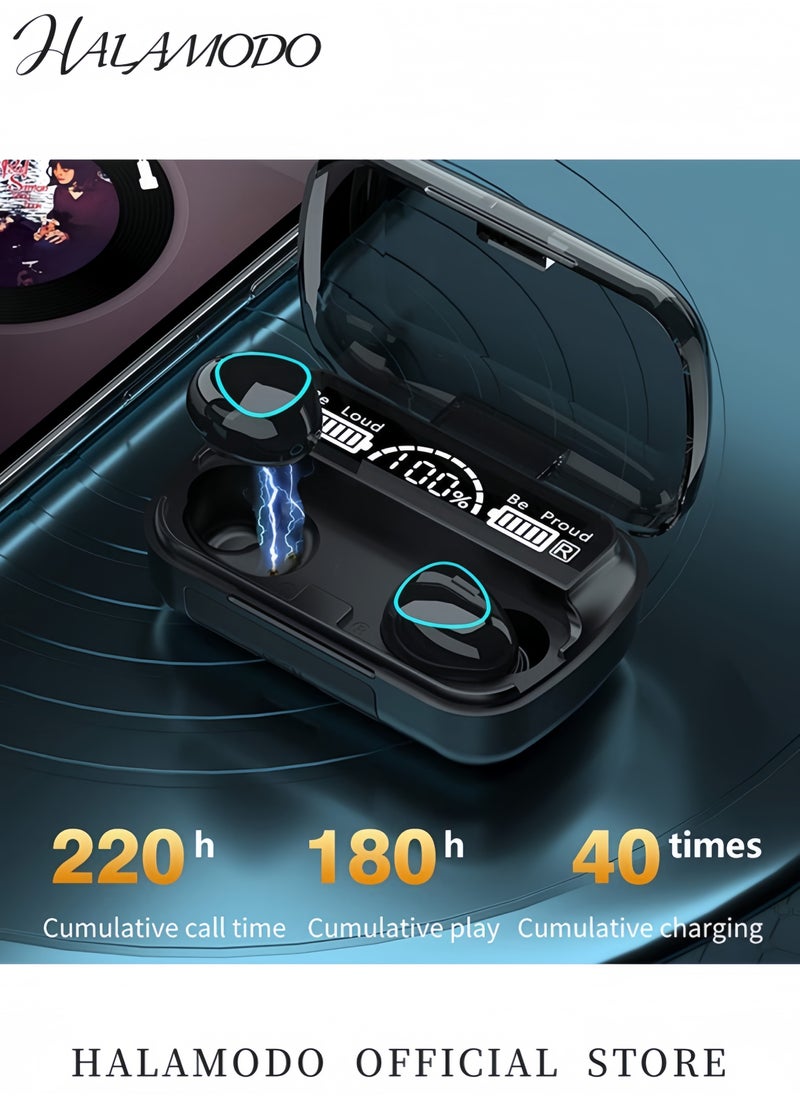 Generic - M10 Wireless Earbuds Bluetooth 5.1 TWS Full Touch Control Headphones with Built-in Mic Fast Stable & Auto Connection Smart LED Headset with Immersive Sound Quality - Image 1