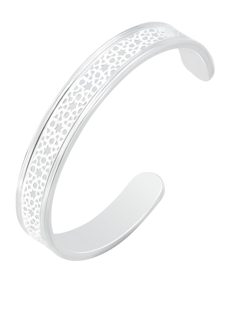 BTC 31.1g Silver Bangle - Arabesque - Image 1