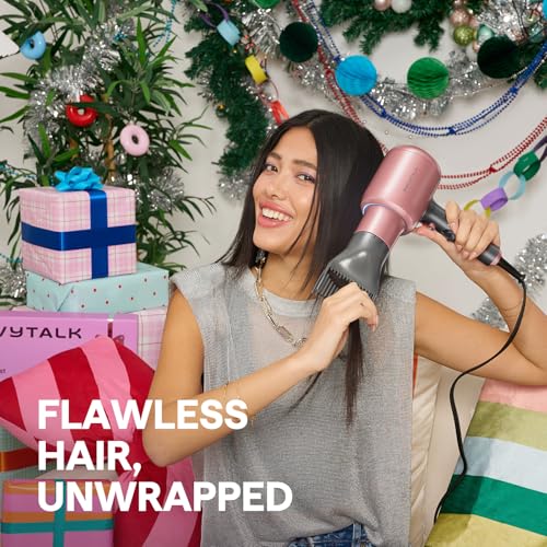 Wavytalk Hair Dryer, Blown Away Ionic Hair Dryer for Curly Hair with Diffuser, 1875W Fast Drying Blow Dryer with Ceramic Technology, 3 Attachments for All Hair Types, Light and Quiet, White - Image 2