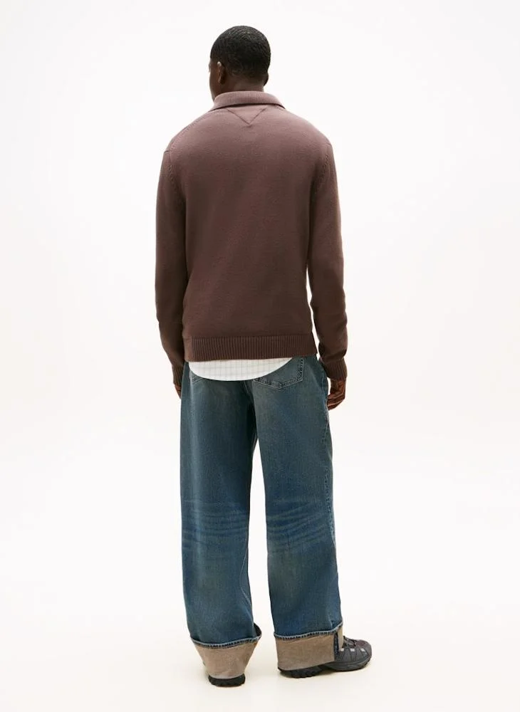 تومي جينز كنزات أساسية بياقة دائرية