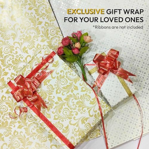 OFIXO (MD-101) Gift Wrapping Paper, Gift Paper, Roll, Gift Papers Sheets, Gift Cover Rapping Paper, Gift Packing Paper sheet for Gift Packing (Mix Design - Pack of 6 With 6 Ribbon & 6 Sticker) - Image 2