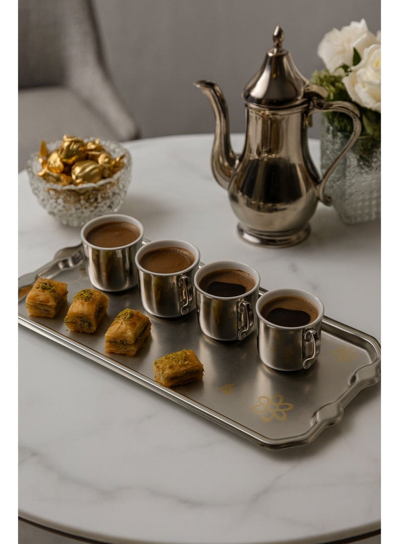 Dania Single serving tray for pastries, sweets and chocolates made of stainless steel with a design suitable for all occasions - Image 1