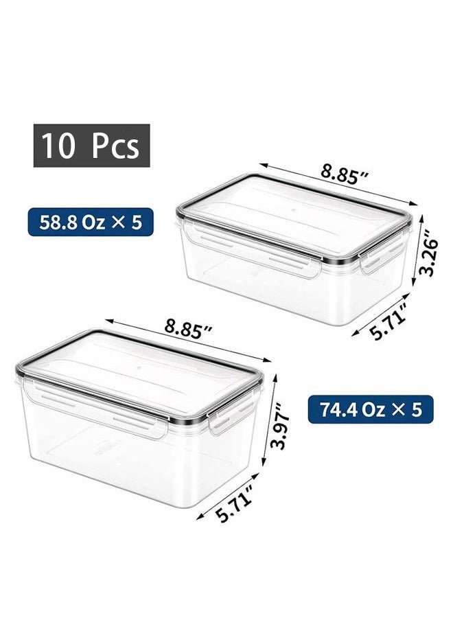 Hanayo 10 Pcs Food Storage Containers with Lids Meal Prep Containers  Airtight Food Containers for Kitchen Storage Organization Lunch Boxes Microwave and Freezer Safe(Black) - Image 2