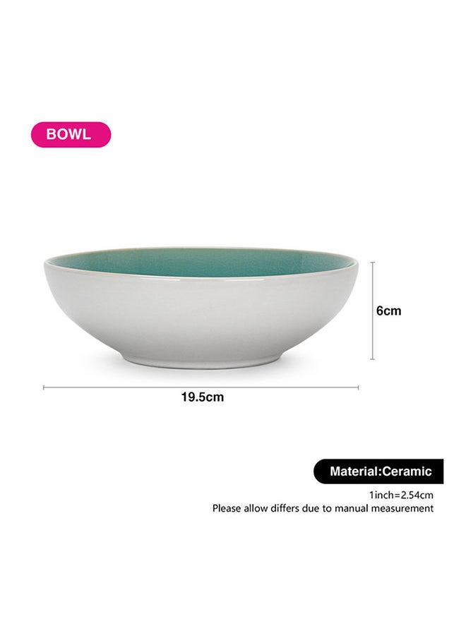 Fissman Ceramic Bowl Azure Celine Series For Cereal, Salad, Pasta, Soup, Dessert, Serving of Rice Dishwasher Safe For Breakfast, Lunch and Dinner 19.5X6 cm  - Image 2