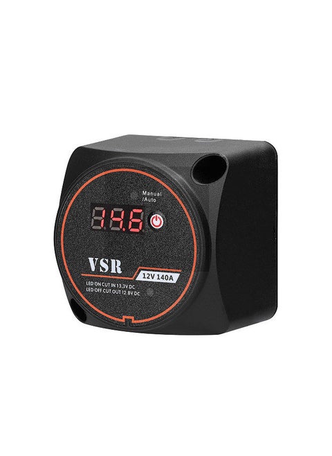 12 V 140A Dual Battery Isolator Battery Isolation Controller Manual/Auto Modes VSR-Voltage Sensitive Relay with Digital Display for ATV UTV Boat RV