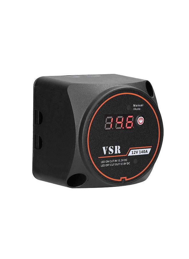 Generic - 12 V 140A Dual Battery Isolator Battery Isolation Controller Manual/Auto Modes VSR-Voltage Sensitive Relay with Digital Display for ATV UTV Boat RV - Image 1