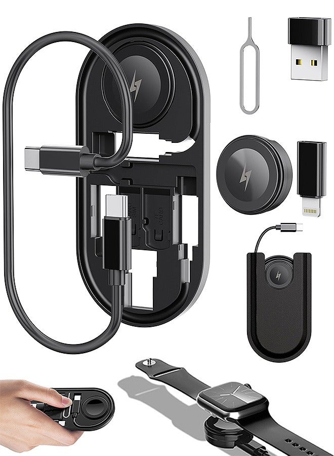 Gecomo USB Charging Adapter Cable Kit, USB Converter with Wireless Charger for Apple Watch, 60W Fast Charging Cable,USB C/Lightning/Type C Adapter for iPhone 16/15/14 - Image 1