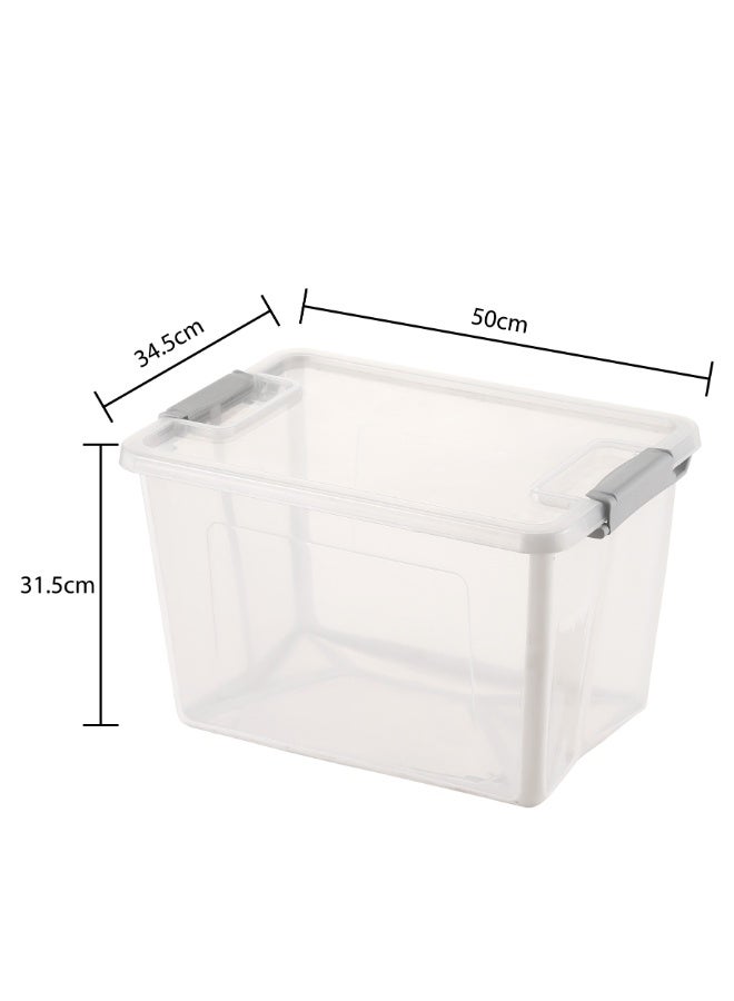 Ollieroo Foldable Clear Storage Box with Lid – Durable PP Plastic Organizer Bin with Secure Snap Locks, Stackable & Space-Saving Transparent Container for Shoes, Clothes, Toys, and Household Essentials - Image 2